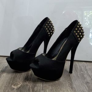 Forever 21 Black Velvet Heels